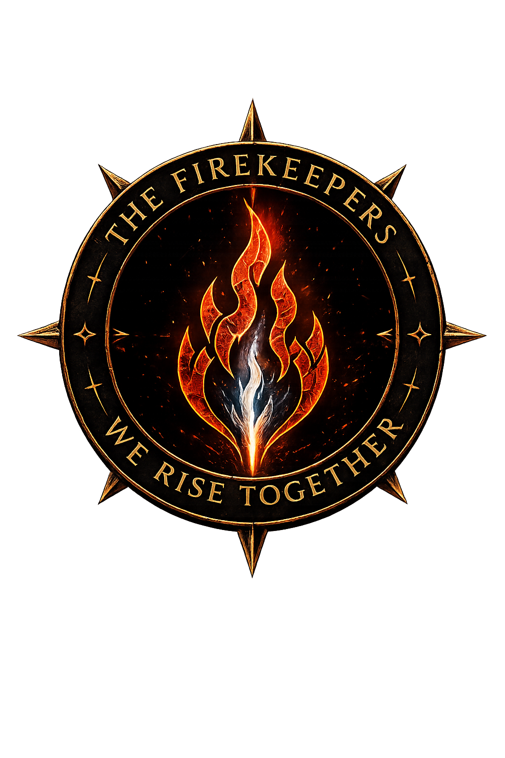 The Firekeepers group mark - men gathered around a fire